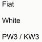 Preview: Fiat, White, PW3 / KW3.